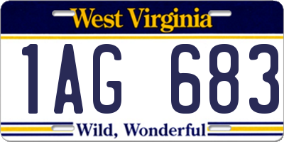 WV license plate 1AG683