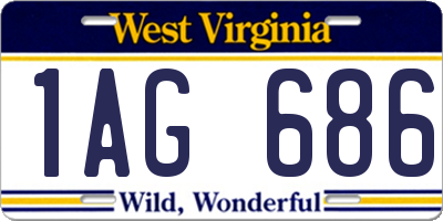 WV license plate 1AG686