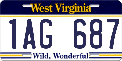 WV license plate 1AG687