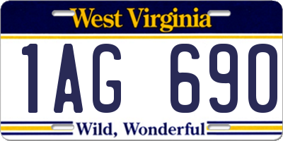 WV license plate 1AG690