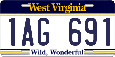 WV license plate 1AG691