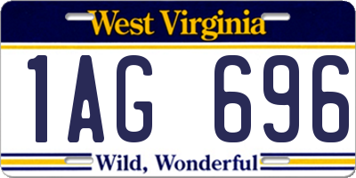 WV license plate 1AG696