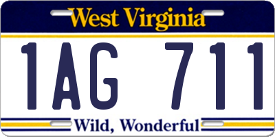 WV license plate 1AG711