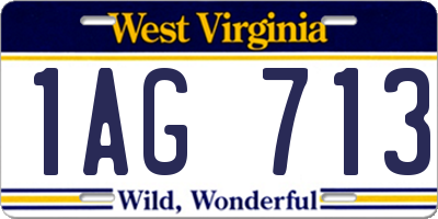 WV license plate 1AG713