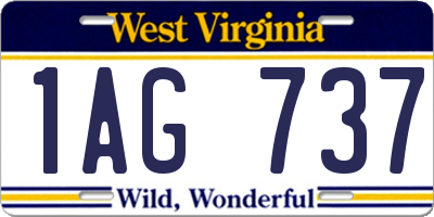 WV license plate 1AG737