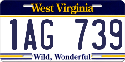 WV license plate 1AG739