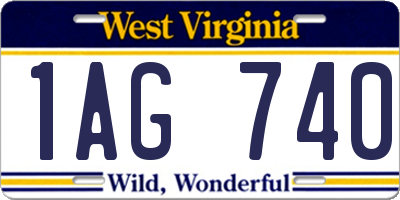 WV license plate 1AG740