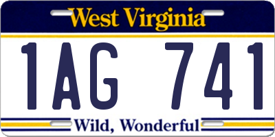 WV license plate 1AG741