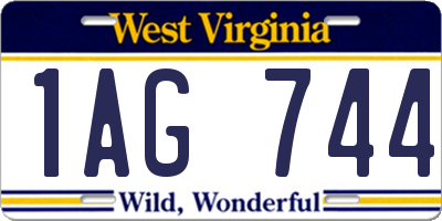 WV license plate 1AG744