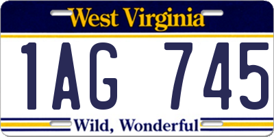 WV license plate 1AG745