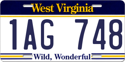 WV license plate 1AG748