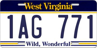 WV license plate 1AG771