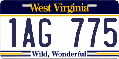 WV license plate 1AG775