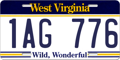 WV license plate 1AG776