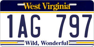 WV license plate 1AG797