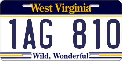 WV license plate 1AG810