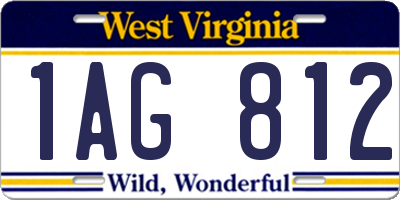 WV license plate 1AG812