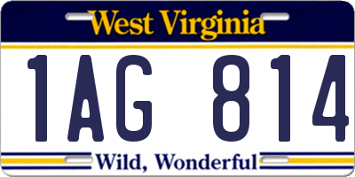 WV license plate 1AG814