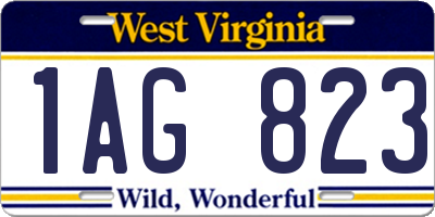 WV license plate 1AG823