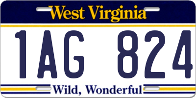 WV license plate 1AG824