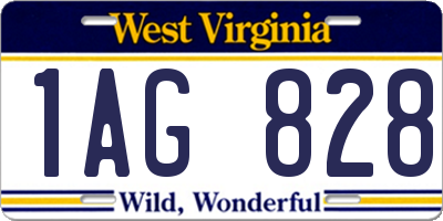 WV license plate 1AG828