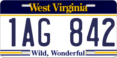 WV license plate 1AG842