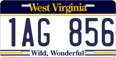 WV license plate 1AG856
