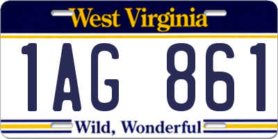 WV license plate 1AG861