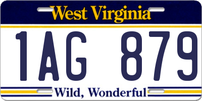 WV license plate 1AG879