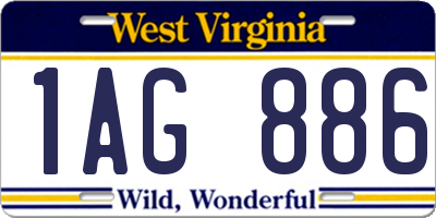 WV license plate 1AG886