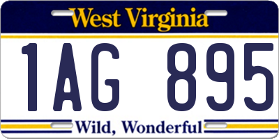 WV license plate 1AG895