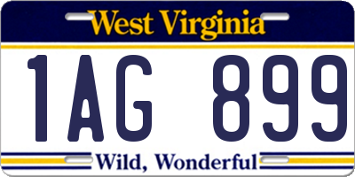 WV license plate 1AG899