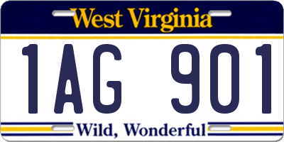 WV license plate 1AG901