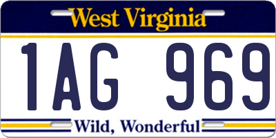 WV license plate 1AG969