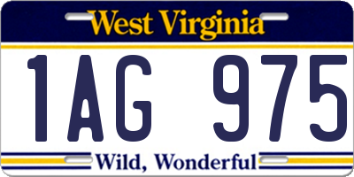 WV license plate 1AG975