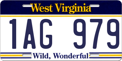 WV license plate 1AG979