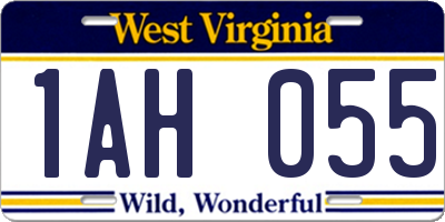 WV license plate 1AH055
