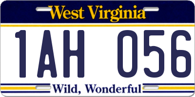 WV license plate 1AH056