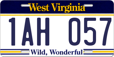 WV license plate 1AH057