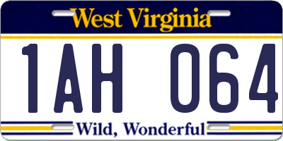 WV license plate 1AH064