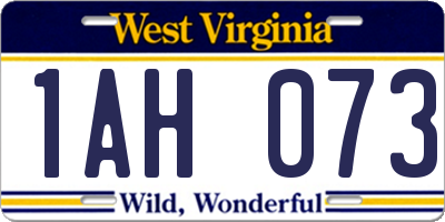 WV license plate 1AH073