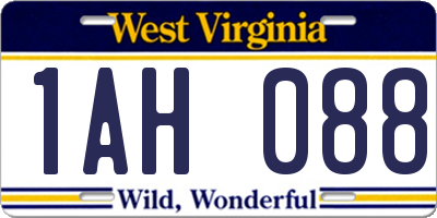 WV license plate 1AH088