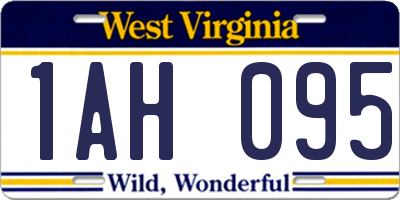 WV license plate 1AH095