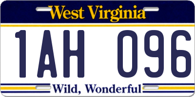 WV license plate 1AH096