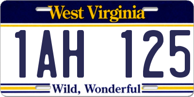 WV license plate 1AH125