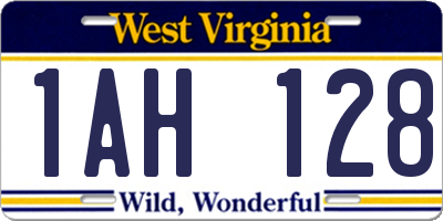 WV license plate 1AH128