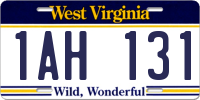 WV license plate 1AH131