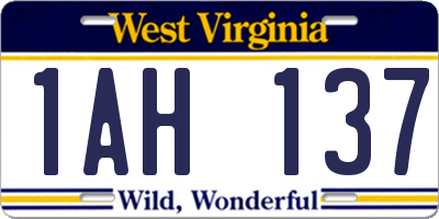 WV license plate 1AH137