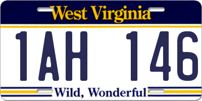WV license plate 1AH146