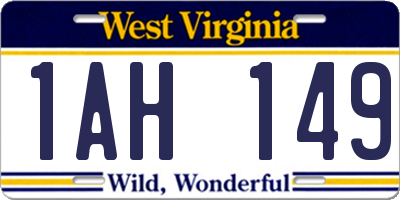 WV license plate 1AH149